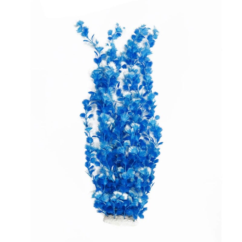 Norgail Large Freshwater Plastic Aquarium Plants Artificial Fish Tank Plants Decoration Ornaments Safe for All Fish 25.5 Inches Tall Blue 1Pcs
